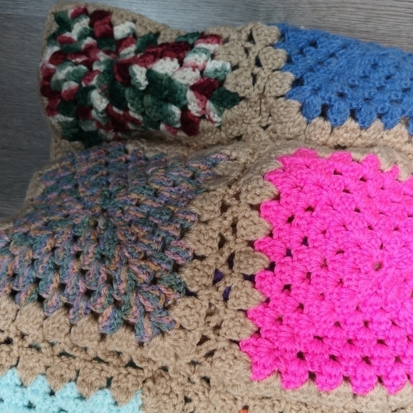 Vintage Patchwork Crochet Blanket Scarf | TheStyleMinr - Picture 5 of 6